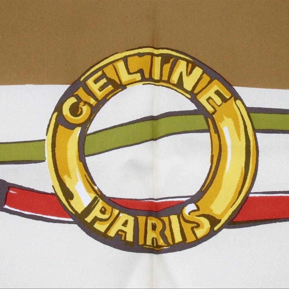 Celine Belt Chain Pattern Silk Scarf - Picture 2 of 5
